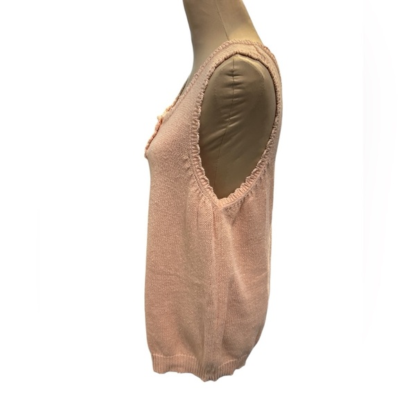 Vintage The American Line Peach Knit Tank Top Ramie Cotton Blend Scoop Neck 24W. - Picture 4 of 8